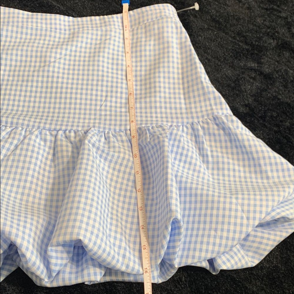 ASTR the Label Blue Gingham Bubble Hem Mini Skirt Coquette Dorothy Wizard of Oz - Picture 12 of 12